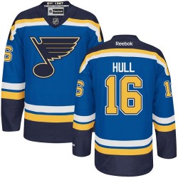 Authentic Reebok Adult Brett Hull Home Jersey - NHL 16 St. Louis Blues