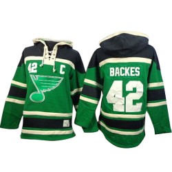 Authentic Old Time Hockey Adult David Backes St. Patrick's Day McNary Lace Hoodie Jersey - NHL 42 St. Louis Blues