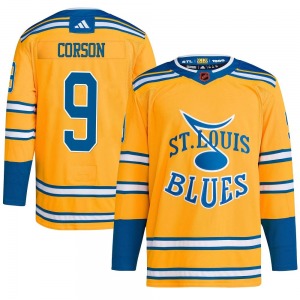 Authentic Adidas Youth Shayne Corson Yellow Reverse Retro 2.0 Jersey - NHL St. Louis Blues