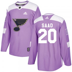 Authentic Adidas Youth Brandon Saad Purple Hockey Fights Cancer Jersey - NHL St. Louis Blues