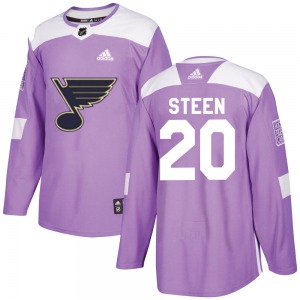 Authentic Adidas Youth Alexander Steen Purple Hockey Fights Cancer Jersey - NHL St. Louis Blues