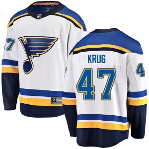 Breakaway Fanatics Branded Youth Torey Krug White Away Jersey - NHL St. Louis Blues