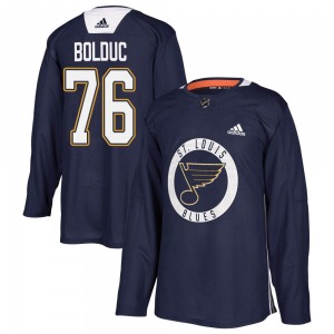 Authentic Adidas Youth Zack Bolduc Blue Practice Jersey - NHL St. Louis Blues