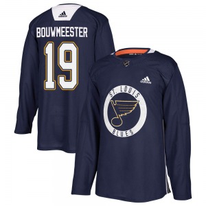Authentic Adidas Youth Jay Bouwmeester Blue Practice Jersey - NHL St. Louis Blues