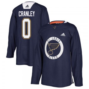 Authentic Adidas Youth Will Cranley Blue Practice Jersey - NHL St. Louis Blues