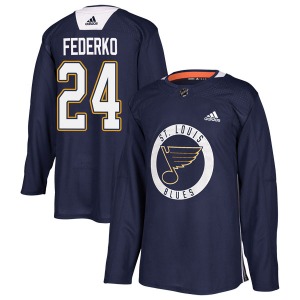 Authentic Adidas Youth Bernie Federko Blue Practice Jersey - NHL St. Louis Blues