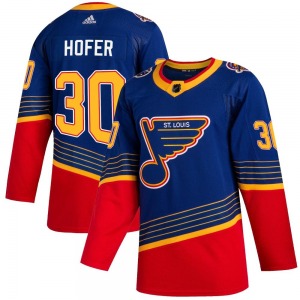 Authentic Adidas Youth Joel Hofer Blue 2019/20 Jersey - NHL St. Louis Blues