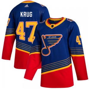 Authentic Adidas Youth Torey Krug Blue 2019/20 Jersey - NHL St. Louis Blues