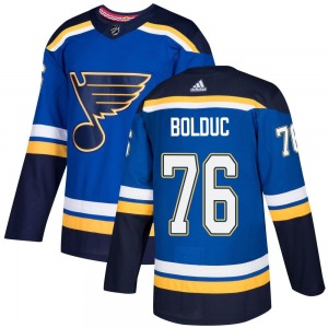 Authentic Adidas Youth Zack Bolduc Blue Home Jersey - NHL St. Louis Blues