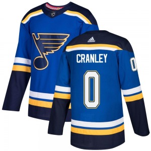 Authentic Adidas Youth Will Cranley Blue Home Jersey - NHL St. Louis Blues