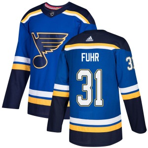 Authentic Adidas Youth Grant Fuhr Blue Home Jersey - NHL St. Louis Blues