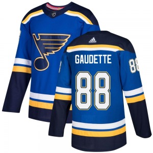 Authentic Adidas Youth Adam Gaudette Blue Home Jersey - NHL St. Louis Blues