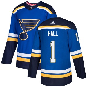 Authentic Adidas Youth Glenn Hall Blue Home Jersey - NHL St. Louis Blues