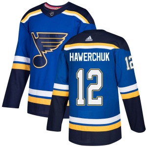 Authentic Adidas Youth Dale Hawerchuk Blue Home Jersey - NHL St. Louis Blues