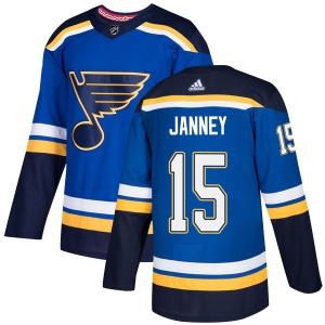 Authentic Adidas Youth Craig Janney Blue Home Jersey - NHL St. Louis Blues