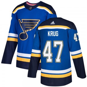 Authentic Adidas Youth Torey Krug Blue Home Jersey - NHL St. Louis Blues