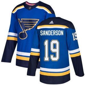 Authentic Adidas Youth Derek Sanderson Blue Home Jersey - NHL St. Louis Blues