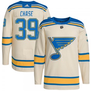 Authentic Adidas Youth Kelly Chase Cream 2022 Winter Classic Player Jersey - NHL St. Louis Blues