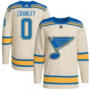 Authentic Adidas Youth Will Cranley Cream 2022 Winter Classic Player Jersey - NHL St. Louis Blues