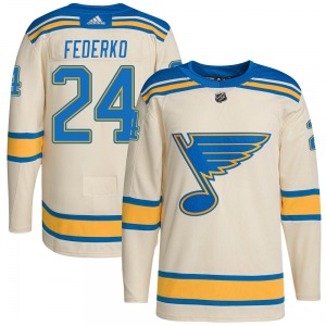 Authentic Adidas Youth Bernie Federko Cream 2022 Winter Classic Player Jersey - NHL St. Louis Blues