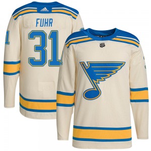 Authentic Adidas Youth Grant Fuhr Cream 2022 Winter Classic Player Jersey - NHL St. Louis Blues