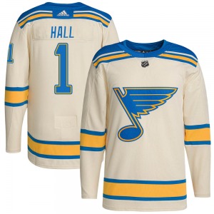Authentic Adidas Youth Glenn Hall Cream 2022 Winter Classic Player Jersey - NHL St. Louis Blues