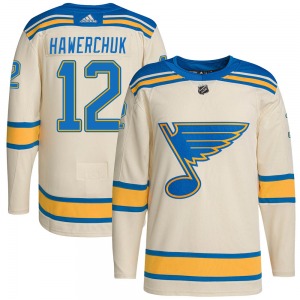 Authentic Adidas Youth Dale Hawerchuk Cream 2022 Winter Classic Player Jersey - NHL St. Louis Blues