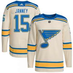 Authentic Adidas Youth Craig Janney Cream 2022 Winter Classic Player Jersey - NHL St. Louis Blues