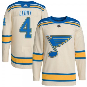 Authentic Adidas Youth Nick Leddy Cream 2022 Winter Classic Player Jersey - NHL St. Louis Blues