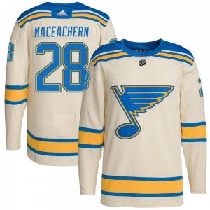 Authentic Adidas Youth MacKenzie MacEachern Cream Mackenzie MacEachern 2022 Winter Classic Player Jersey - NHL St. Louis Blues