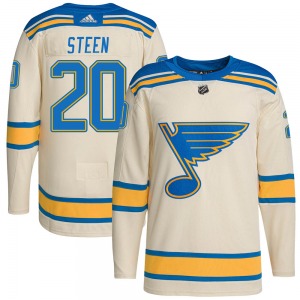 Authentic Adidas Youth Alexander Steen Cream 2022 Winter Classic Player Jersey - NHL St. Louis Blues