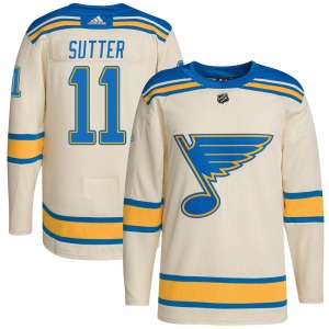 Authentic Adidas Youth Brian Sutter Cream 2022 Winter Classic Player Jersey - NHL St. Louis Blues