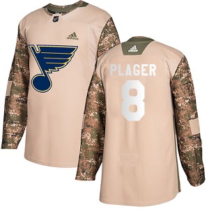 Authentic Adidas Youth Barclay Plager Camo Veterans Day Practice Jersey - NHL St. Louis Blues