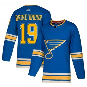 Authentic Adidas Youth Rod Brind'amour Blue Rod Brind'Amour Alternate Jersey - NHL St. Louis Blues