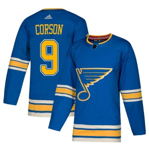 Authentic Adidas Youth Shayne Corson Blue Alternate Jersey - NHL St. Louis Blues