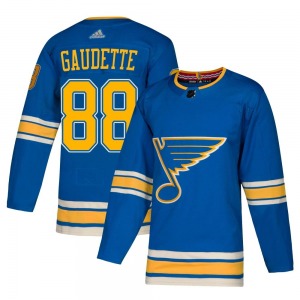 Authentic Adidas Youth Adam Gaudette Blue Alternate Jersey - NHL St. Louis Blues