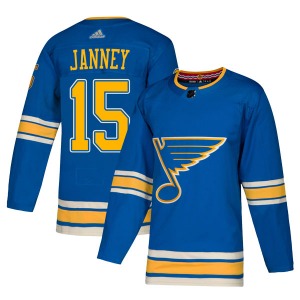 Authentic Adidas Youth Craig Janney Blue Alternate Jersey - NHL St. Louis Blues