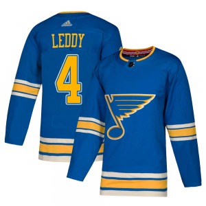 Authentic Adidas Youth Nick Leddy Blue Alternate Jersey - NHL St. Louis Blues