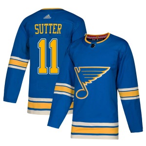 Authentic Adidas Youth Brian Sutter Blue Alternate Jersey - NHL St. Louis Blues