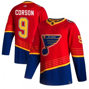 Authentic Adidas Youth Shayne Corson Red 2020/21 Reverse Retro Jersey - NHL St. Louis Blues