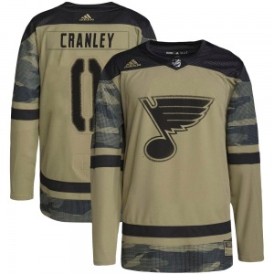 Authentic Adidas Youth Will Cranley Camo Military Appreciation Practice Jersey - NHL St. Louis Blues