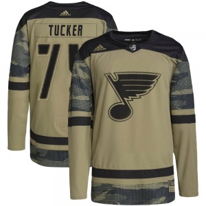 Authentic Adidas Youth Tyler Tucker Camo Military Appreciation Practice Jersey - NHL St. Louis Blues