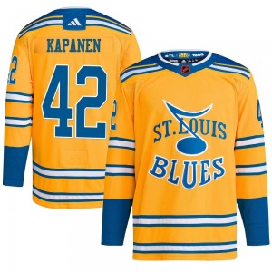 Authentic Adidas Youth Kasperi Kapanen Yellow Reverse Retro 2.0 Jersey - NHL St. Louis Blues