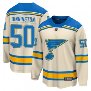 Breakaway Fanatics Branded Youth Jordan Binnington Cream 2022 Winter Classic Jersey - NHL St. Louis Blues