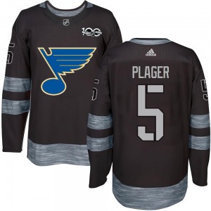 Authentic Youth Bob Plager Black 1917-2017 100th Anniversary Jersey - NHL St. Louis Blues