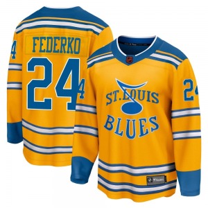 Breakaway Fanatics Branded Youth Bernie Federko Yellow Special Edition 2.0 Jersey - NHL St. Louis Blues