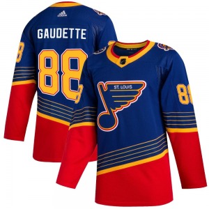 Authentic Adidas Adult Adam Gaudette Blue 2019/20 Jersey - NHL St. Louis Blues