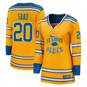 Breakaway Fanatics Branded Women's Brandon Saad Yellow Special Edition 2.0 Jersey - NHL St. Louis Blues