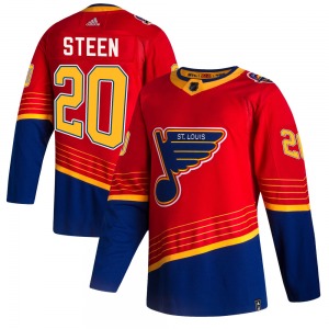 Authentic Adidas Adult Alexander Steen Red 2020/21 Reverse Retro Jersey - NHL St. Louis Blues