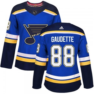 Authentic Adidas Women's Adam Gaudette Blue Home Jersey - NHL St. Louis Blues